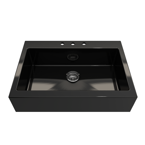 BOCCHI 1551-XXX-0120 Fireclay 34" Single Bowl Farmhouse Sink For Easy Retro-Fit