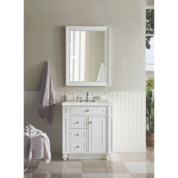 James Martin 157-V30-BW-3LDL Bright White Single Vanity Lime Delight Quartz Top