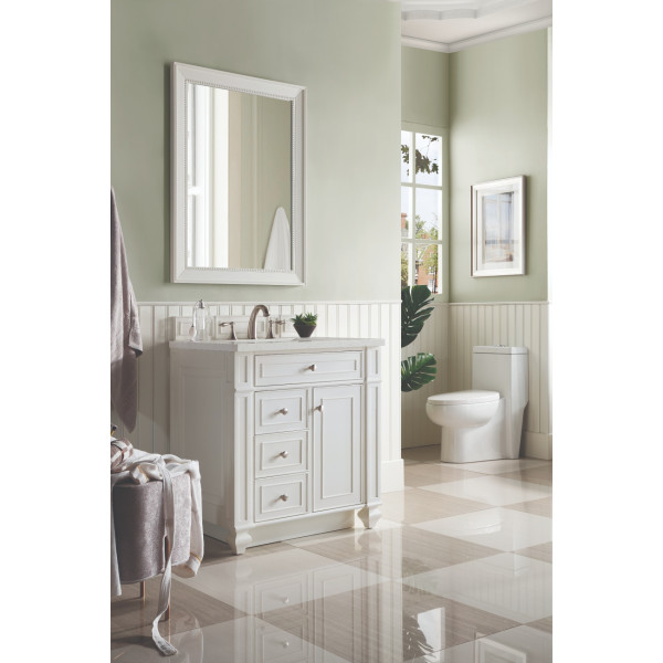James Martin 157-V30-BW-3LDL Bright White Single Vanity Lime Delight Quartz Top