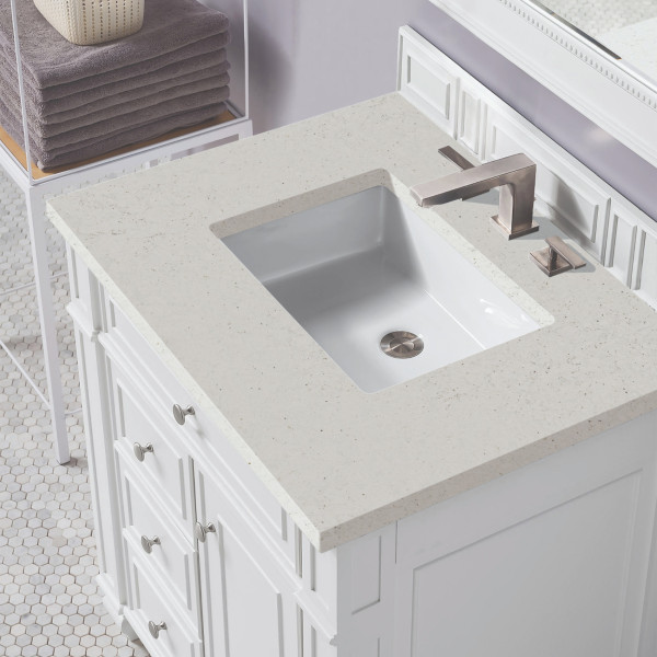 James Martin 157-V30-BW-3LDL Bright White Single Vanity Lime Delight Quartz Top