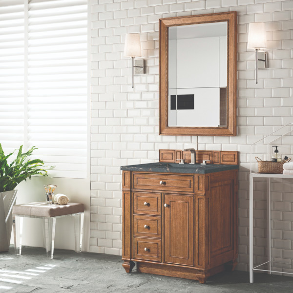 James Martin 157-V30-SBR-3PBL Saddle Brown Vanity Parisien Bleu Quartz Top