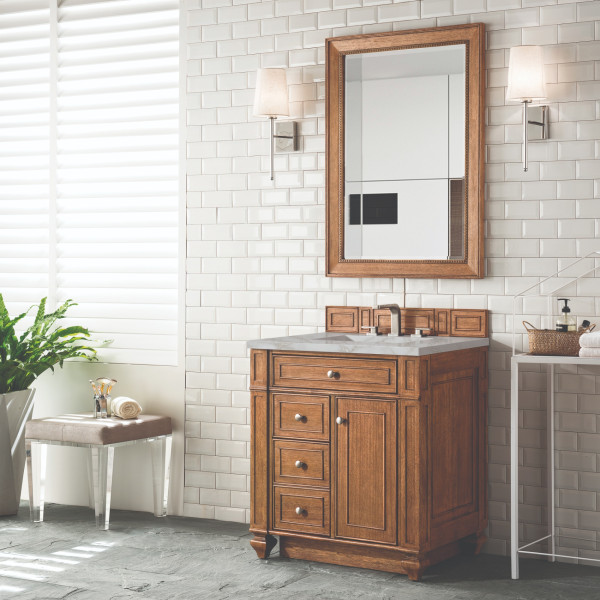 James Martin 157-V30-SBR-3VSL Saddle Brown Vanity Victorian Silver Quartz Top