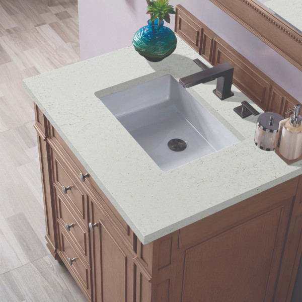 James Martin 157-V30-WW-3LDL Whitewashed Walnut Vanity Lime Delight Quartz Top
