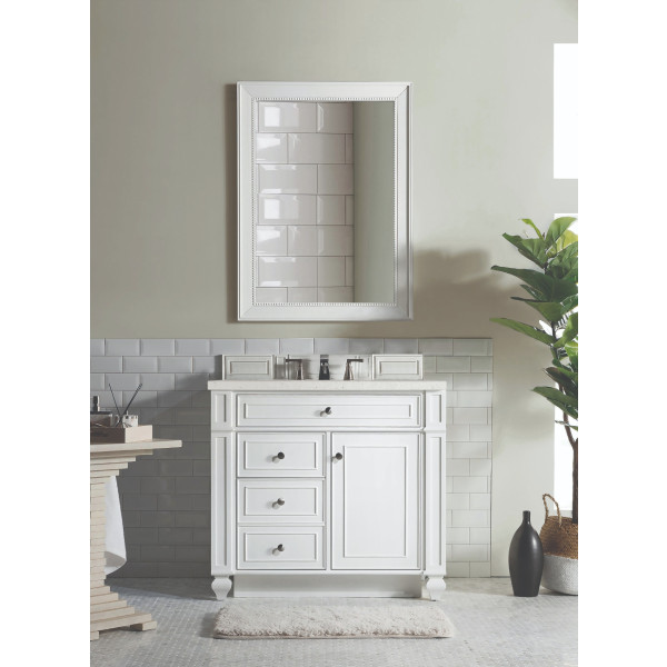 James Martin 157-V36-BW-3LDL Bright White Vanity Lime Delight Quartz Top