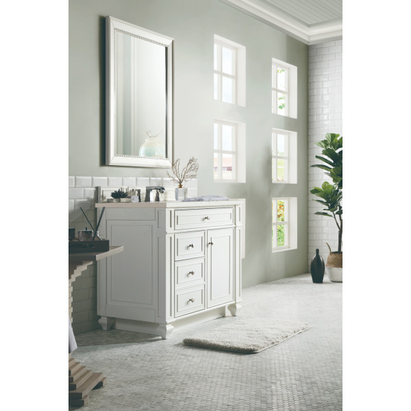 James Martin 157-V36-BW-3LDL Bright White Vanity Lime Delight Quartz Top