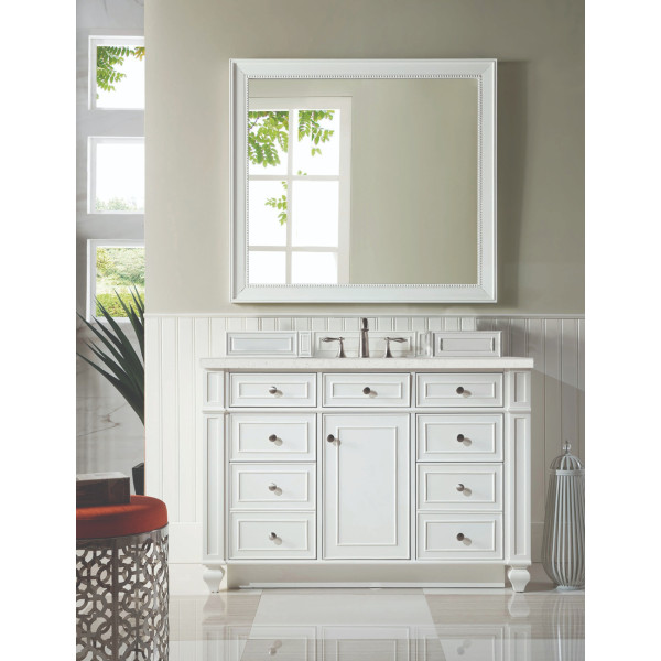 James Martin 157-V48-BW-3LDL Vanity Bright White Lime Delight Quartz Top