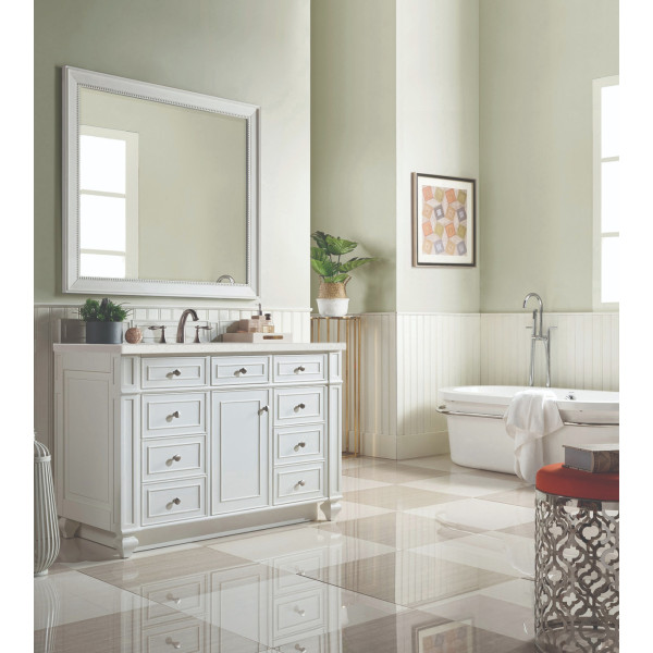 James Martin 157-V48-BW-3LDL Vanity Bright White Lime Delight Quartz Top