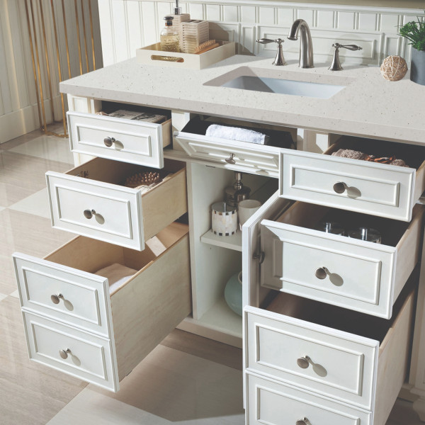 James Martin 157-V48-BW-3LDL Vanity Bright White Lime Delight Quartz Top