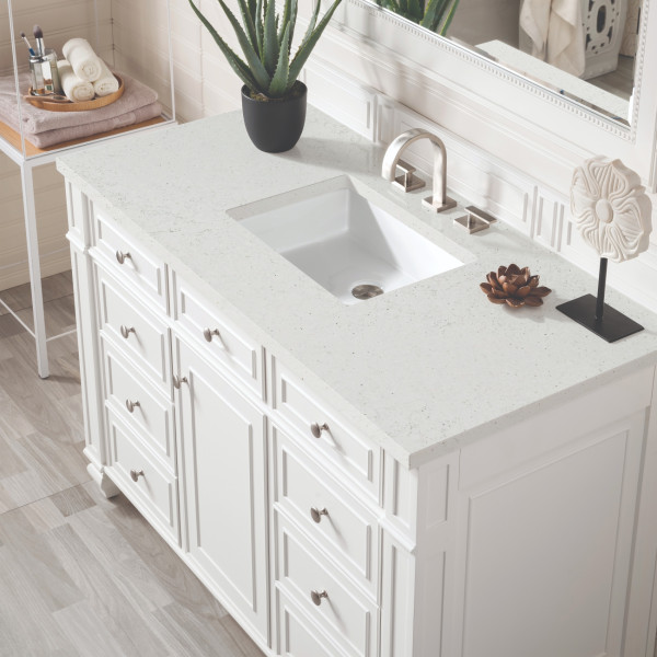 James Martin 157-V48-BW-3LDL Vanity Bright White Lime Delight Quartz Top