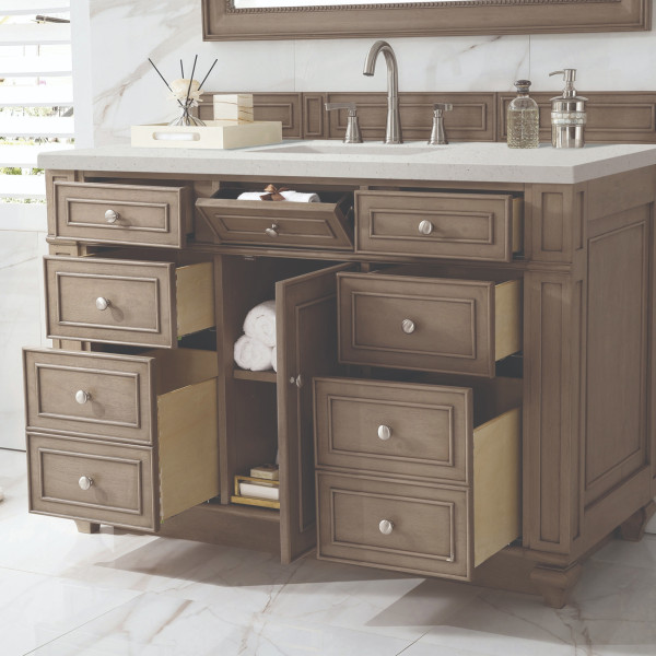 James Martin 157-V48-WW-3LDL Whitewashed Walnut Vanity Lime Delight Quartz Top