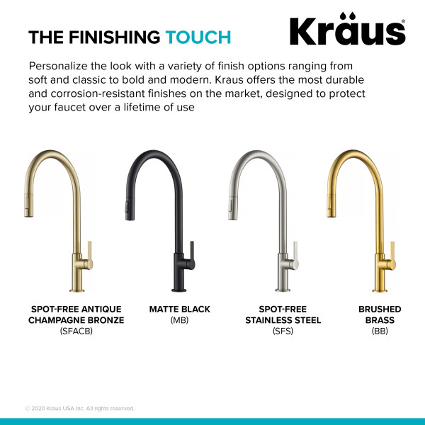Kraus KPF-2821SFS High-Arc Pull-Down Kitchen Faucet Spot Free Stainless Steel