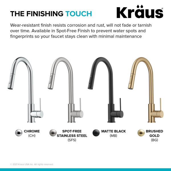 Kraus KPF-3104CH Contemporary Pull-Down Single Handle Kitchen Faucet Chrome