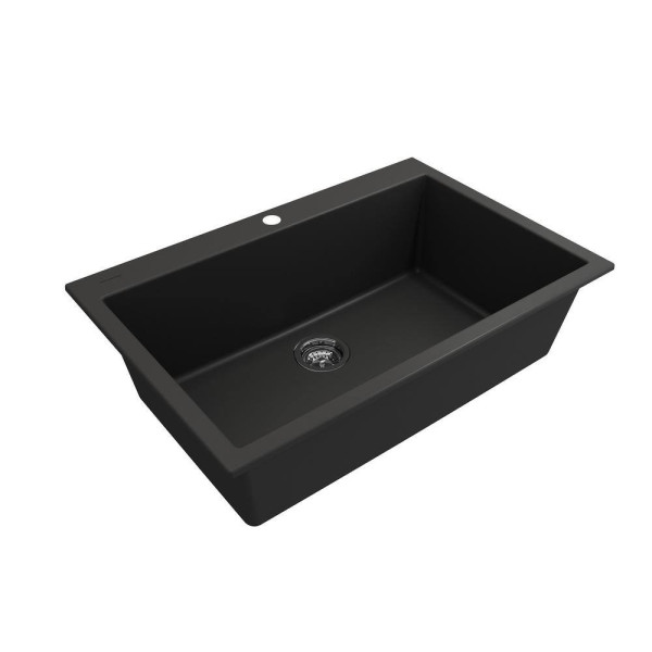 BOCCHI 1604-504-2019SS Dual Mount Granite Composite 33" 1 Bowl Kitchen Sink Kit