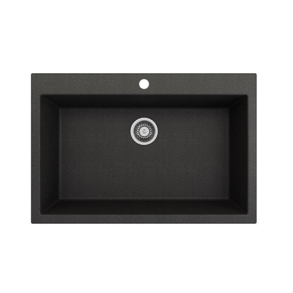 BOCCHI 1604-505-2019SS Dual Mount Granite Composite 33" 1 Bowl Kitchen Sink Kit