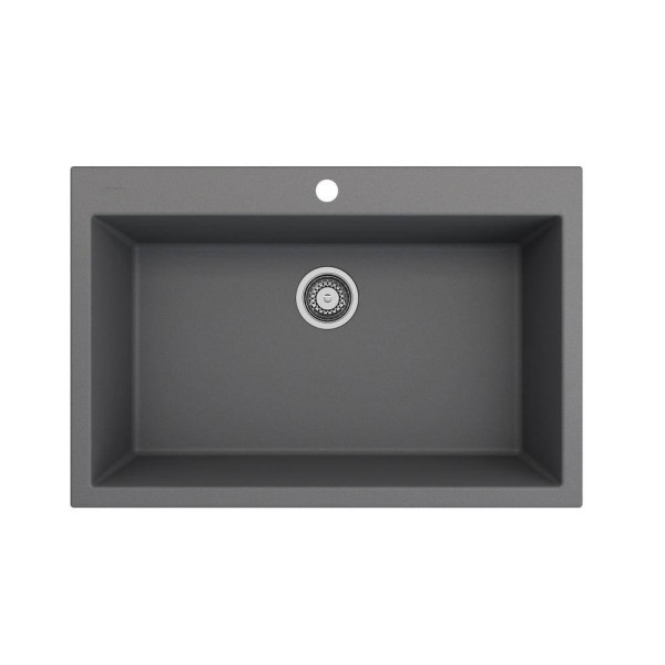 BOCCHI 1604-506-2019SS Dual Mount Granite Composite 33" 1 Bowl Kitchen Sink Kit