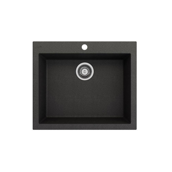 BOCCHI 1606-505-2020CH Dual Mount Granite Composite 24" 1 Bowl Kitchen Sink Kit