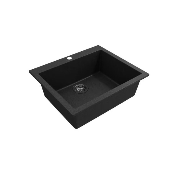 BOCCHI 1606-505-2020SS Dual Mount Granite Composite 24" 1 Bowl Kitchen Sink Kit