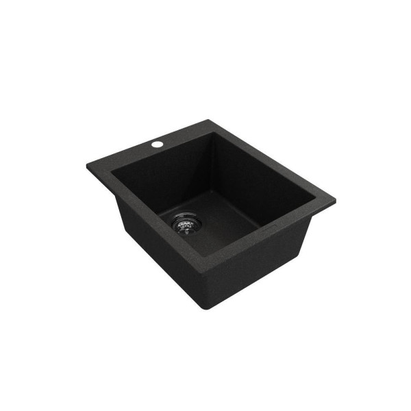 BOCCHI 1608-505-2024CH Dual Mount Granite Composite 16" Single Bowl Bar Sink Kit