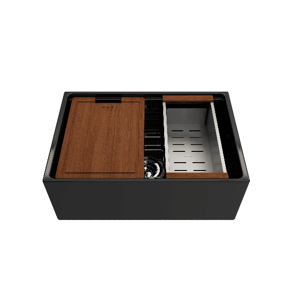 BOCCHI 1628-XXX-0120 Contempo Apron Front Fireclay 27" Single Kitchen Sink