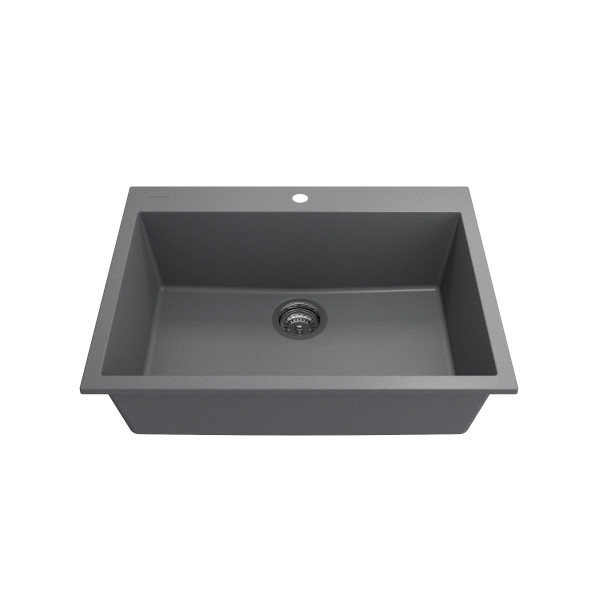 BOCCHI 1634-50x-0126 Campino Uno Dual-Mount 27 Granite Composite Kitchen Sink