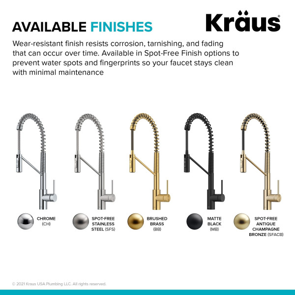 Kraus KPF-2631 Oletto™ Single Handle Pull Down Commercial Kitchen Faucet