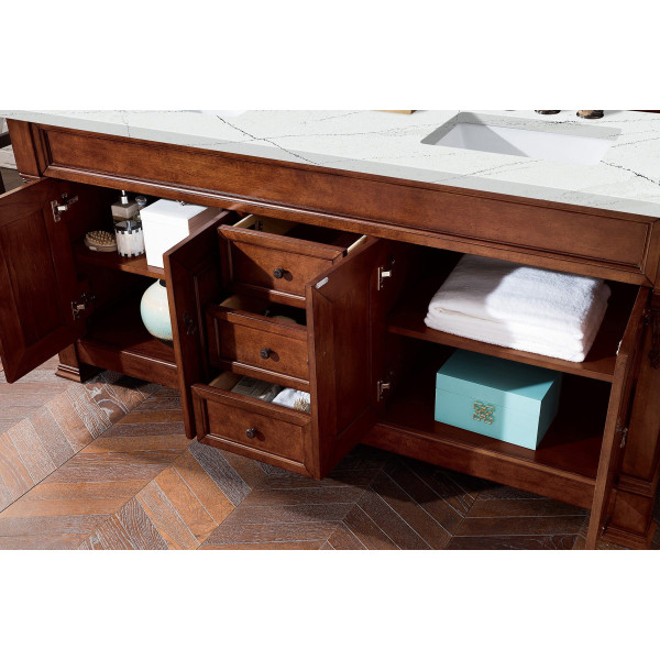 James Martin 147-114-57-3ENC Brookfield 72" Double Vanity w/ 3 CM Quartz Top