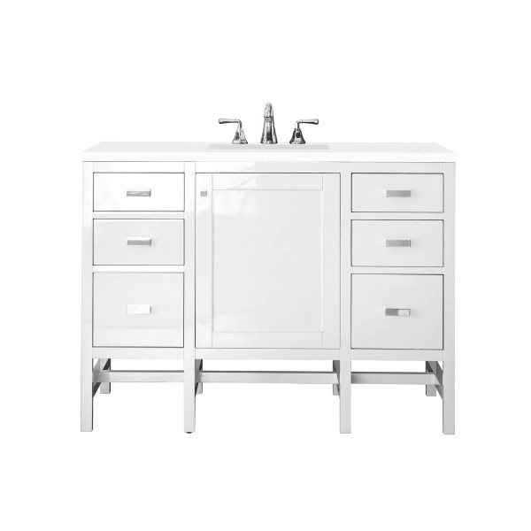 James Martin 825-V48-3WZ Single Vanity w/ White Zeus Quartz Top