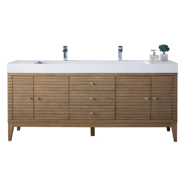 James Martin 210-V72DGW Linear 72 Inch Vanity With Solid Surface Countertop