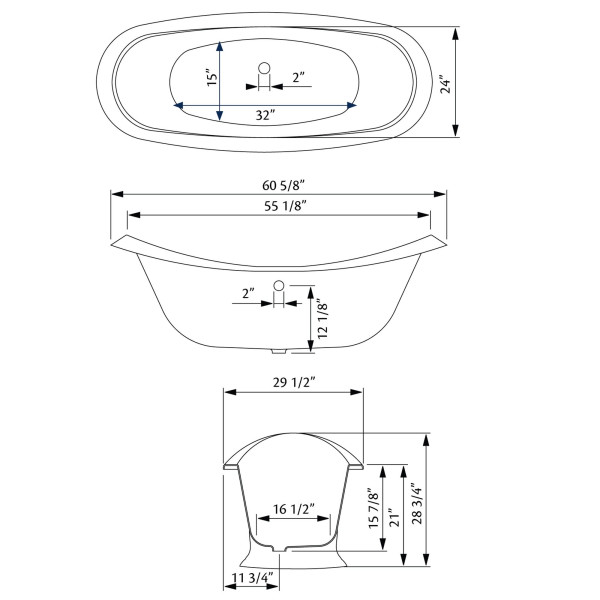 Cheviot 2151-BB-0 Regency Cast Iron Oval Bathtub in Biscuit with Pedestal Base
