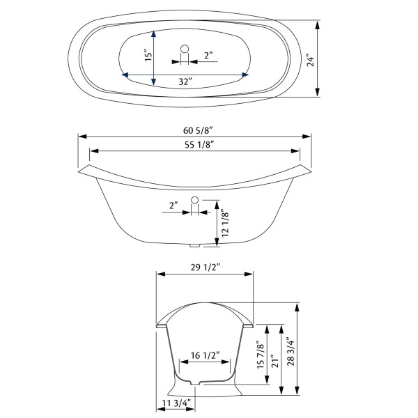Cheviot 2151-BB-7 Regency Cast Iron Bathtub with Pedestal Base and 7 Inch Drilling