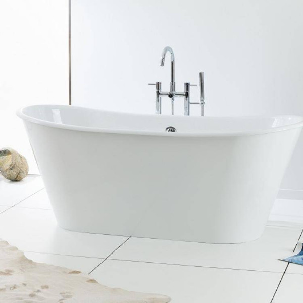 Cheviot 2155-WW Iris Oval Cast Iron Bathtub without Faucet Holes