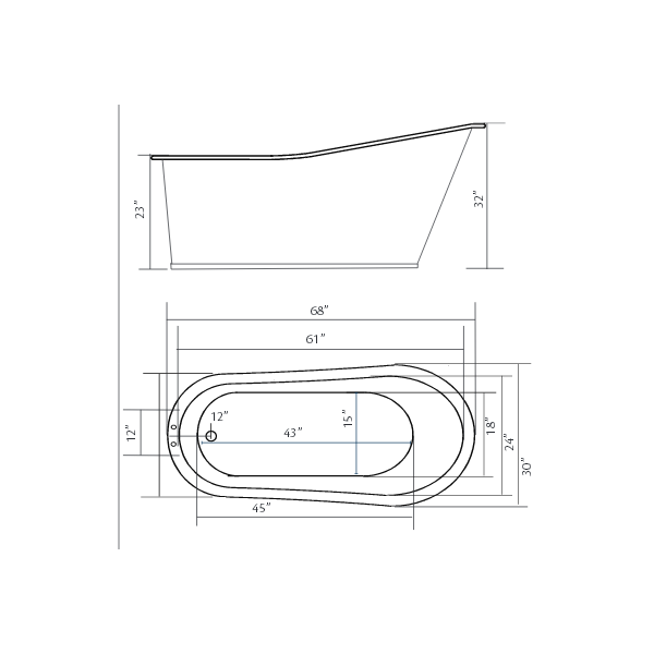 Cheviot 2157-WW Dakota Cast Iron Bathtub with Continuous Rolled Rim