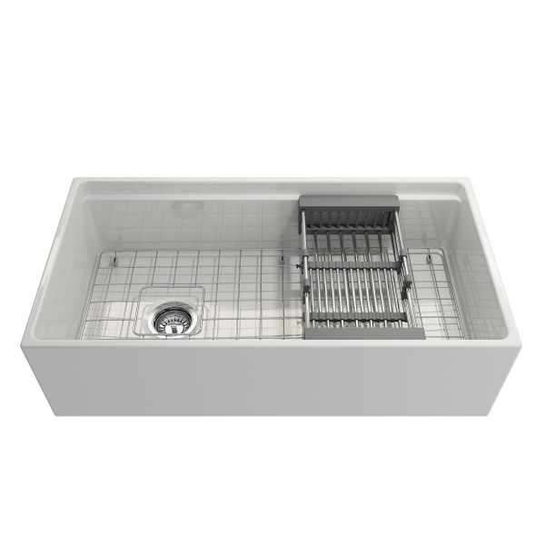 BOCCHI 2310 0006 Expandable Colander, Stainless Steel w/ Gray Handles