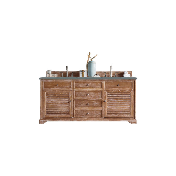 James Martin 238-104-5711-3 Savannah 72" Double Vanity Driftwood with Top