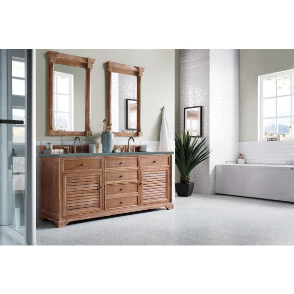 James Martin 238-104-5711-3 Savannah 72" Double Vanity Driftwood with Top