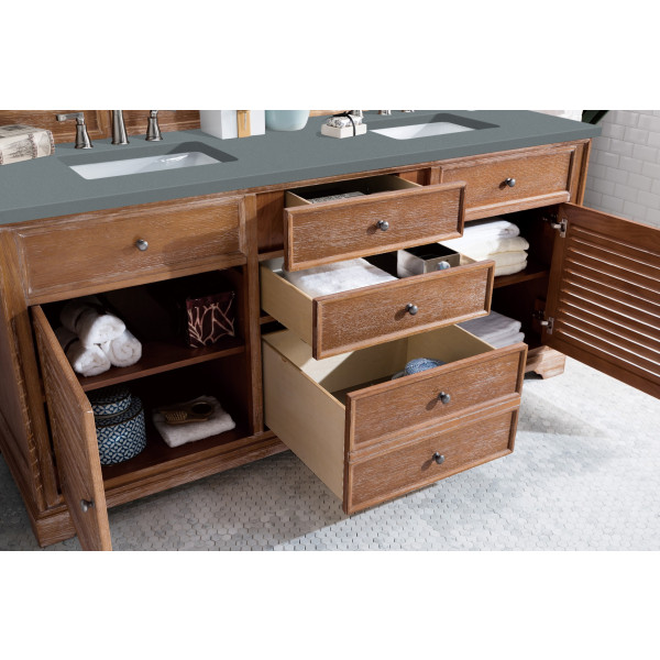 James Martin 238-104-5711-3 Savannah 72" Double Vanity Driftwood with Top
