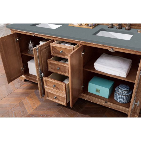 James Martin 238-105-5711-3 Providence 72" Double Vanity Driftwood w/ Top