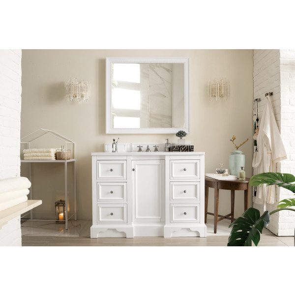 James Martin 620-V48-3WZ Single Vanity w/ White Zeus Quartz Top