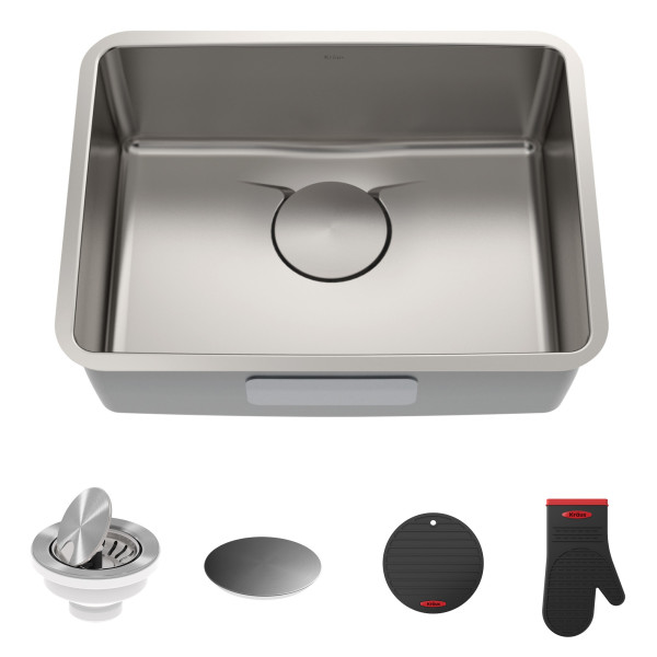 Kraus KD1US25B Dex 25-Inch Undermount Single TRU16 Gauge Stainless  Kitchen Sink
