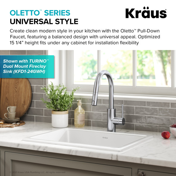 Kraus KPF-2620 Oletto™ Single Handle Pull Down Kitchen Faucet