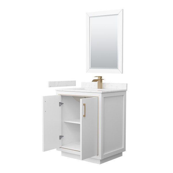 Wyndham WCF111130SWZC2UNSM24 30 Inch Single Bathroom Vanity in White