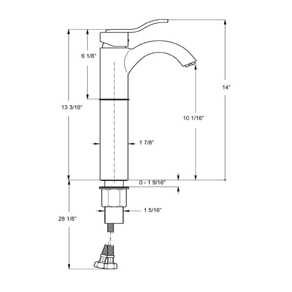 Whitehaus 3-04045-BN Brushed Nickel Deck Mount Galleryhaus Bathroom Faucet