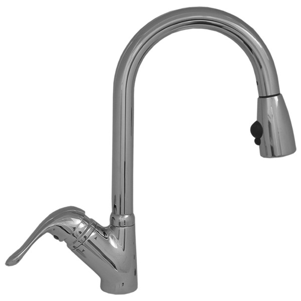 Whitehaus 3-2169-C-C Steel Kitchen Faucet Pull Down Spray Head In Chrome