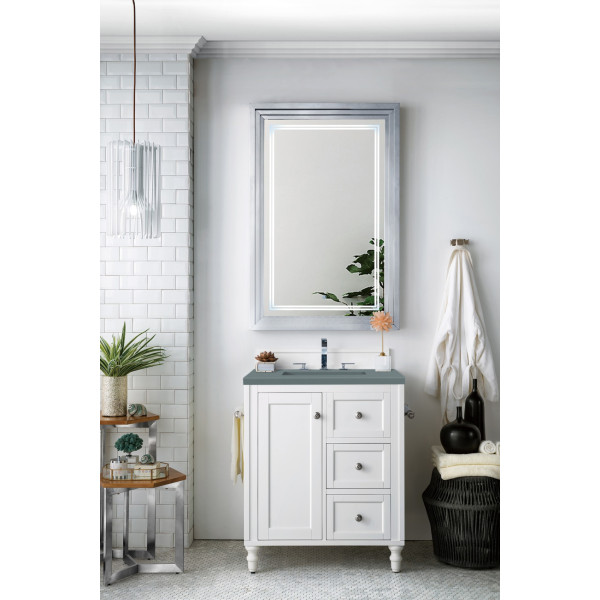 James Martin 301-V30-BW-3C 30" Single Vanity Bright White with 3 CM  Top