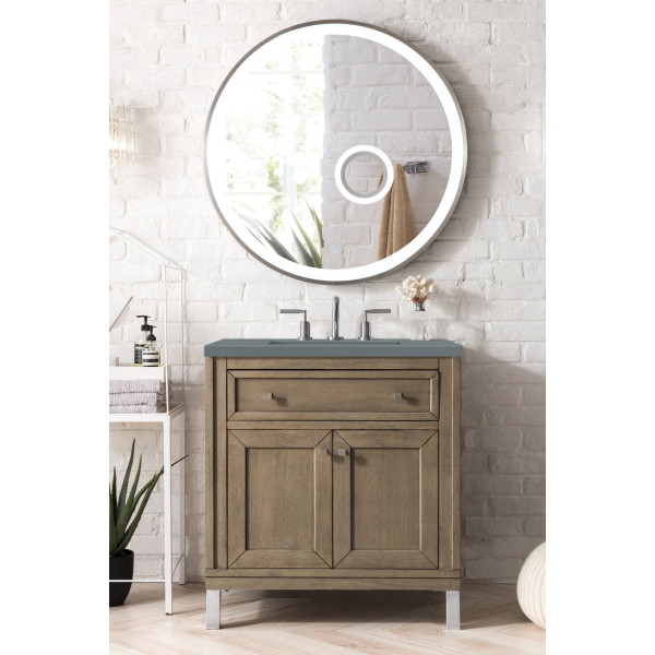 James Martin 305-V30-WWW-3C Chicago 30" Single Vanity - White Washed Walnut
