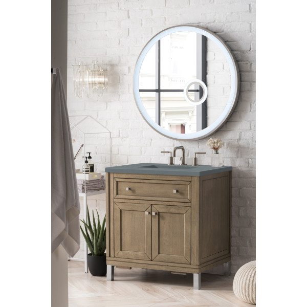 James Martin 305-V30-WWW-3C Chicago 30" Single Vanity - White Washed Walnut