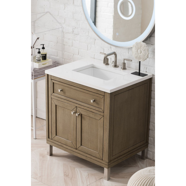 James Martin 305-V30-WWW-3C Chicago 30" Single Vanity - White Washed Walnut
