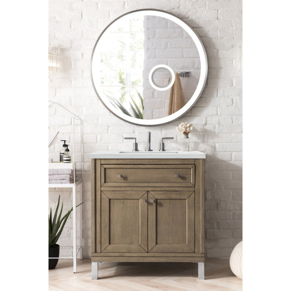 James Martin 305-V30-WWW-3C Chicago 30" Single Vanity - White Washed Walnut