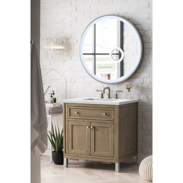 James Martin 305-V30-WWW-3C Chicago 30" Single Vanity - White Washed Walnut
