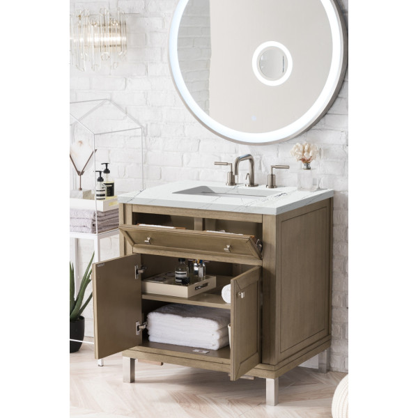 James Martin 305-V30-WWW-3C Chicago 30" Single Vanity - White Washed Walnut